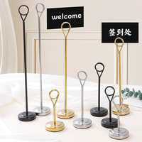 Support de menu en acier inoxydable en forme d'anneau, porte-carte de table, pince pour carte de placement, porte-carte de visite pour tables de mariage, banquets et hôtels