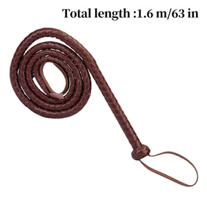 Fouet en cuir marron extra long de 2,9 m, idéal pour la scène, l'équitation, les jeux de rôle pour adultes, les fêtes costumées et les accessoires <span class=keywords><strong>BDSM</strong></span> – Vente chaude - Product Image 2