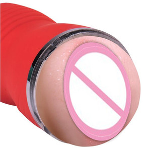 Kunst gummi Silikon realistische Vagina Pussy Tasche Mastur bator Tasse Doppel kanal männlich Homosexuell Ejakulator Sexspielzeug - Product Image 2