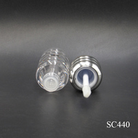 Conteneur vide pour gloss à lèvres en plastique transparent rond de 2 ml, étiquette privée OEM, emballage pour gloss à lèvres