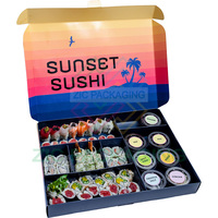 Boîte à sushi biodégradable de haute qualité avec logo personnalisé, boîte à bento, emballage à emporter pour sushi, boîte en papier