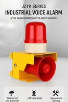 Sistema de Alarma con Luz de Advertencia de 120dB, 24VDC, Impermeable, con Luz Estroboscópica LED, 10A, Grado Industrial