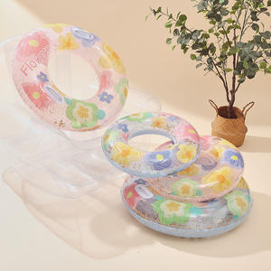 Flotador inflable con estampado de flores, extra grande y grueso, para adultos y niños, para usar en parques acuáticos. - Product Image 4