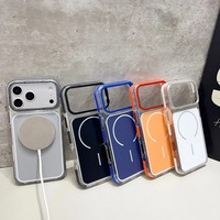 Coque Arrière Magnétique Transparente Bicolore de Luxe pour iPhone 17 Pro Max Air 16 Plus 15 14 13 12 11