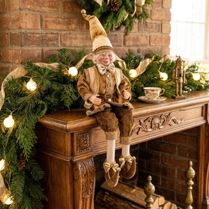 Divertenti Elfi Natalizi Dorati e Elfi Bambino, Decorazioni Artigianali da Tavolo per Albero <span class=keywords><strong>di</strong></span> <span class=keywords><strong>Natale</strong></span> - Product Image 3
