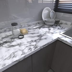 Papel pintado de mármol <span class=keywords><strong>autoadhesivo</strong></span> pegatina de <span class=keywords><strong>pared</strong></span> impermeable a prueba de humedad Peel-and-Stick cocina Backsplash vinilo envoltura <span class=keywords><strong>pared</strong></span> - Product Image 3