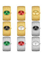 Jam Tangan Wanita Oval Elegan Quartz Movt Relogio Feminino Jam Tangan Wanita Bangle Jewelry Watch Multi Color Dial Holiday Gift Wristwatch