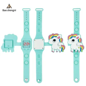 Fashion Silicone Led Digital Watches Unicorn Cartoon Toys Watches Wrist Analog Gift Sport Watch For Kids