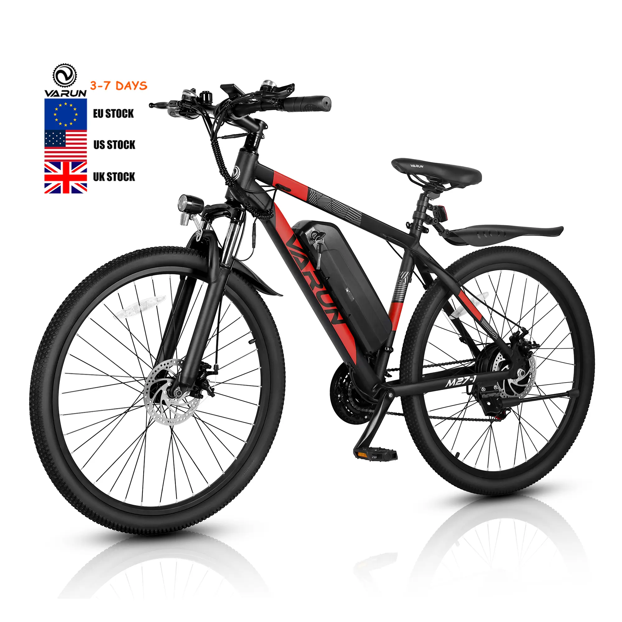 VARUN UK EU Warehouse Stock Drop Shipping Full Susponsion 21 Speed 13AH 500W 48V Electric Mountain Bike Aluminum Lightweight MTB