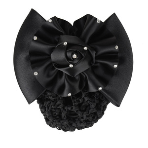 Cubierta de <span class=keywords><strong>moño</strong></span> de <span class=keywords><strong>pelo</strong></span> para mujer, <span class=keywords><strong>redecilla</strong></span> de red, decoración de lazo, pasador, pinza para el <span class=keywords><strong>pelo</strong></span>, cinta de lazo, accesorios para el cabello de flores (rosa), 2017 - Product Image 5