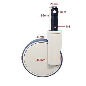 Medizinisches Schwenkbares PU-Lenkrad <span class=keywords><strong>4</strong></span> Zoll 5 Zoll 6 Zoll Doppelräder Zentralverriegelung Krankenhausbett-Rollen - Product Image 3