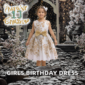 Vestidos de Fiesta Formales con Cuello Redondo para Niñas Pequeñas, Transpirables y Ecológicos, con Diseño de Flores, para Cumpleaños - Product Image 2