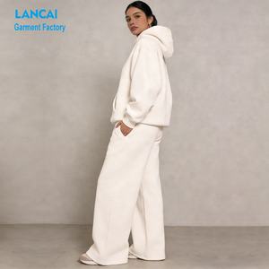 Conjunto de Chándal Unisex de Dos Piezas Personalizado con Sudadera Holgada y Pantalones Anchos a Juego para Uso Diario Informal - Product Image 1