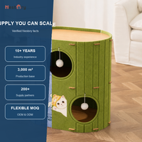 Maison pour chat en feutre multi-niveaux, style dessin animé moderne, avec lit-caverne, empilable, pour l'intérieur, pour dormir et grimper, lavable et respirante