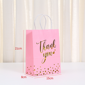 Sacs en papier kraft blancs et roses personnalisables avec logo, écologiques, pour exposition, remerciement et promotion de cadeaux – Vente chaude - Product Image 3