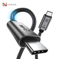Kabel USB C UNIEAN Grosir Pabrik Pengisian Cepat 3M 7M 3.2 4K60Hz Tipe C PD240W 100W Selubung Nilon Kabel Data untuk Android