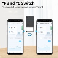 Sensor Suhu dan Kelembapan Nirkabel Tuya WiFi Kecil untuk Kotak Gitar, Kotak Penyimpanan Instrumen, YDD Alexa Google Home