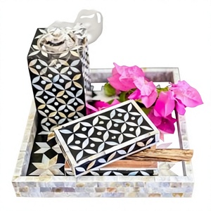 Porta Incienso Árabe para Eid Ramadán de la India, Hecho a Mano con Incrustaciones de Nácar y Quemador de Bakhoor, Juego de Regalo Elegante y Lujoso - Product Image 1