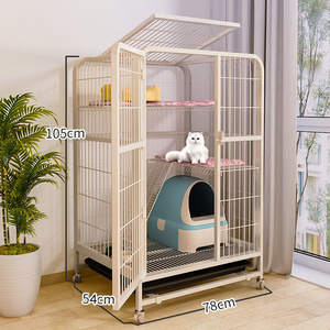 Jaulas <span class=keywords><strong>para</strong></span> Gatos de Acero Inoxidable, Grandes, Metálicas, <span class=keywords><strong>para</strong></span> Interiores, Varios Modelos, con Ruedas y <span class=keywords><strong>Bandeja</strong></span>, Venta al Por Mayor - Product Image 6