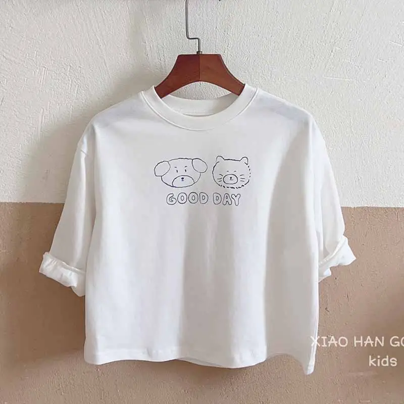 1-6歳卸売ユニセックスキッズTシャツ2歳男の子の通気性コットン半袖印刷服秋用