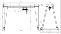 Pont roulant monopoutre de 5 tonnes avec moteur et télécommande sans fil, alimentation triphasée, palan américain - Prix direct usine