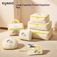 Ensemble de sacs de rangement pour voyages en famille, organiseur de valise, cubes de rangement avec cubes pour vêtements, trousse de toilette, pochette pour sous-vêtements et passeport