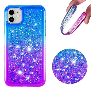 Shockproof Quicksand Phone Case For iPhone 12 Pro Max Glitter Liquid Back Cover Cases