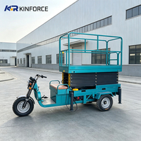 Plateforme élévatrice à ciseaux robuste montée sur tricycle, plateforme élévatrice hydraulique montée sur tricycle pour l'entretien électrique