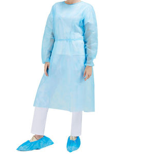 Vente en gros personnalisé jetable à manches longues robe d'isolation respirant imperméable <span class=keywords><strong>PP</strong></span> + PE certifié ISO pour les adultes - Product Image 3