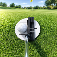 SwingPerfect - Juego de 5 Tapetes de Práctica de Golf para Putting, Doble Cara, con Alineación de Flechas, Almohadilla de Goma Suave, para Entrenamiento en Interiores y Exteriores