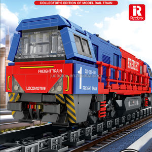 Reobrix 66021 G2000 <span class=keywords><strong>Train</strong></span> de marchandises européen Simulation scène modèle blocs de construction ensembles moc assemblage Puzzle jouet pour enfants cadeau - Product Image 2