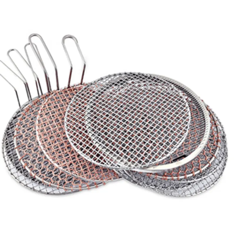 Diskon Besar Gaya Korea Api Terbuka Arang Barbeque Grill BBQ Mesh Net Sekali Pakai Stainless Tembaga