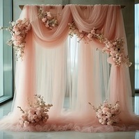 Voilages en tulle pour arche de mariage, rideaux en gaze transparente pour décoration de plafond de fête de mariage en extérieur, vente en gros