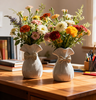 Vase en céramique Art Déco avec nœud décoratif, idéal pour la décoration de table et les cadeaux
