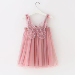 Vestidos de Tul sin Mangas para Niñas, Color Sólido, Estilo Casual, con Alas de Mariposa, Vestido Tutú de Verano para Bebés - Product Image 2