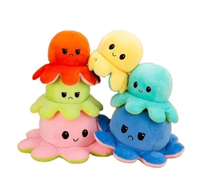 Unisex carino doppio lato Flip polpo animale giocattolo personalizzato cuscino di peluche reversibile Super morbido PP riempito regalo di anniversario - Product Image 1