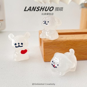 <b>Rainbow</b> <b>Candy</b> DIY Creative Studio Resin Puppy Keychain Glow In Dark Mini Figurine For Home Decoration Desktop Ornament - Product Image 3