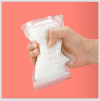 Sachet Doypack de forme spéciale en plastique de qualité alimentaire avec fermeture éclair supérieure, sac d'emballage transparent pour le stockage du lait maternel