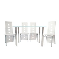 Set de Table de salle à manger classique, pas cher, avec 6 chaises, 8 places, moderne, en verre