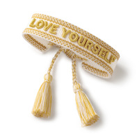 Bracelet à breloques à la mode nouveau style personnalisé unisexe Bracelet tissé à lettres brodées tridimensionnelles transfrontalières
