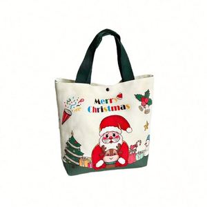Bolsa de Navidad de Lona con Diseño Personalizado, Logotipo a Color, Tema de Santa Claus, Ideal para Llevar Dulces y Bocadillos - Product Image 1