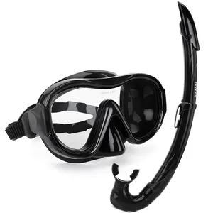 波浪浮潜面罩套装干式浮潜硅潜水面罩套装聚氯乙烯/硅胶潜水眼镜面罩套装
