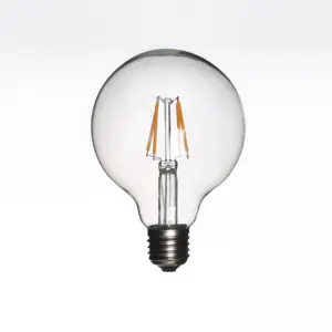 Bohlam LED sekrup E27 G80 Edison, 6W, bola lampu filamen antik, lampu hangat 2700K untuk perlengkapan lampu rumah