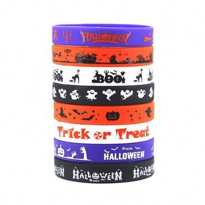 Pulsera de Silicona de Halloween con Diseño de Calabaza y Murciélago, Logotipo Personalizado, Impermeable, Regalo para Fiestas - Product Image 1