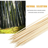 Brochettes de barbecue en bambou naturel Newell, antiadhésives, résistantes à la chaleur, 10-50 cm, logo personnalisé, outils de barbecue d'extérieur à vendre