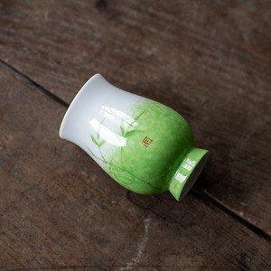 Hand Painted Green Bamboo Ceramic <b>Teacup</b> Porcelain Kung Fu Tea Cup Single Master Cup For Chinese Tea Ceremony Gift - Product Image 1