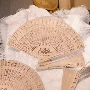 Abanico de Mano de Madera Retro con Logotipo Personalizado, Recuerdo, Regalo, Grabado Personalizado, Abanico Plegable para Boda - Product Image 2