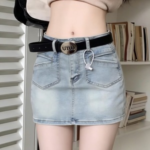 ZONA Falda corta juvenil a la <span class=keywords><strong>moda</strong></span>, corte en A, cintura regular, sexy, adelgazante, <span class=keywords><strong>de</strong></span> poliéster/algodón, lavable, para estaturas pequeñas - Product Image 1