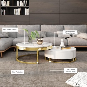 <span class=keywords><strong>Sala</strong></span> de estar moderna NOVA, 2 uds., mesas redondas de café <span class=keywords><strong>para</strong></span> té, juego de madera, <span class=keywords><strong>mesa</strong></span> <span class=keywords><strong>Central</strong></span> superior de mármol de lujo con cajones - Product Image 2
