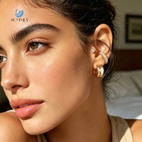 SUMMLY - Juego de Aretes Minimalistas de Zirconia Cúbica Chapados en Oro de 18K, Acero Inoxidable, Impermeables, Hipoalergénicos, para Uso Diario, Joyería para Mujer